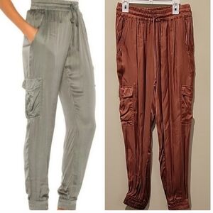 ❤️ YOUNG FABULOUS & BROKE × REVOLVE HIGH RISE JAMIE SATIN CARGO JOGGERS, XS